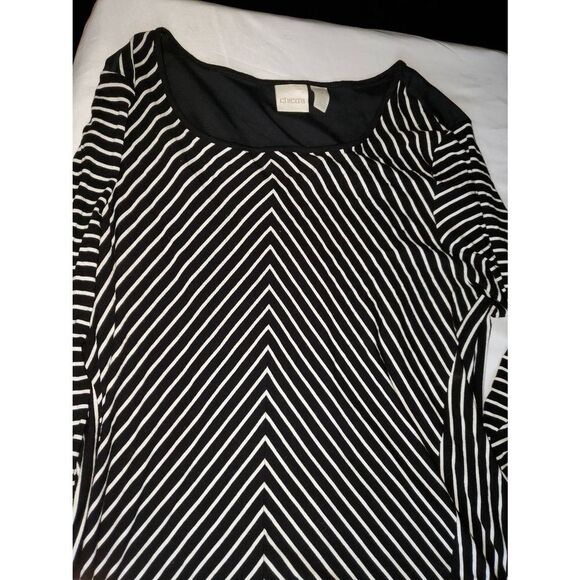 Chicos Size 2 Striped blouse NWOT - Picture 5 of 11
